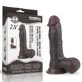 7.8'' Sliding Skin Dual Layer Dong Brown hajlítható dildó csúszóbőrrel