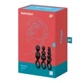 Satisfyer Booty Call (Set of 3) Black fenékdugó szett
