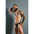 C4M-Desire Jockstrap-fekete Leatherette-XL