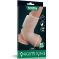 Vibrating Drip Knights Ring with Scrotum Sleeve (White) pénisz és heregyűrű