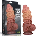 9.5'' Dual layered Platinum Silicone Cock with Rope dildó herékkel