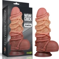 9.5'' Dual layered Platinum Silicone Cock with Rope dildó herékkel