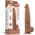 13.5'' King Sized Sliding Skin Dual Layer Dong Brown dildó herékkel