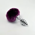 Spiral Pompon Metal Plug Purple fenékdugó
