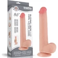 9'' Sliding Skin Dual Layer Dong Flesh dildó herékkel és csúsztatható bőrrel