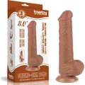 8'' Sliding Skin Dual Layer Dong Brown III dildó herékkel és csúsztatható bőrrel