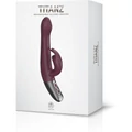 TITANZ 8.5" SILICONE RECHARGEABLE VIBRATOR IN RUBINE RED g-pont és csiklóizgató vibrátor