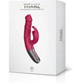 TITANZ 7" SILICONE RECHARGEABLE VIBRATOR IN PINK bordázott felületű g-pont és csiklóizgató vibrátor