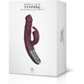 TITANZ 7" SILICONE RECHARGEABLE VIBRATOR IN RUBINE RED bordázott felületű g-pont és csiklóizgató vibrátor