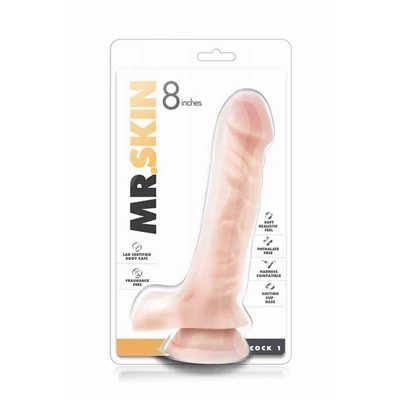 Mr. Skin Cock 8 inch Cock 1 Beige dildó tapadókoronggal