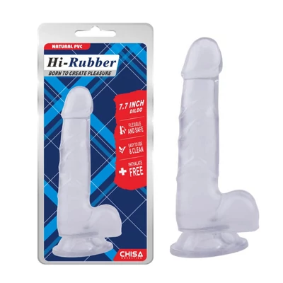 7.7 Inch dildó-Clear herékkel és tapadókoronggal