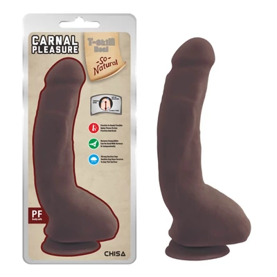 Carnal Pleasure Brown dildó herékkel és tapadókoronggal