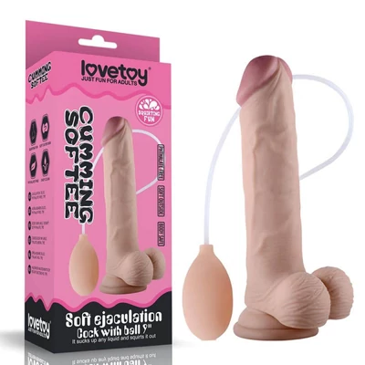 Soft Ejaculation Cock With Ball 9” Flesh dildó herékkel és tapadókoronggal