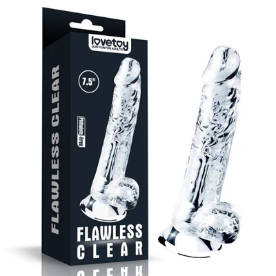 7.5'' Flawless Clear dildó tapadókoronggal