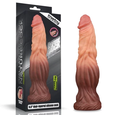9.5'' Dual layered Liquid Silicone Nature Cock dildó tapadókoronggal