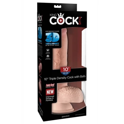 King Cock Plus 10" Triple Density Cock with Balls dildó herékkel