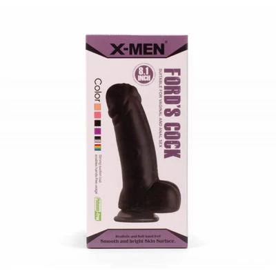 X-MEN Ford's 8.1" Cock Black dildó herékkel