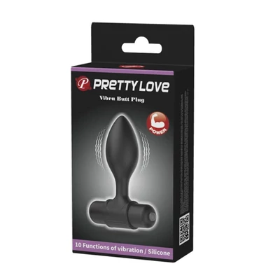 Pretty Love Vibra Butt Plug Black vibrációs fenékdugó