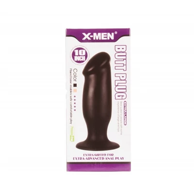 X-MEN 10 inch Butt Plug Black fenékdugó tapadókoronggal