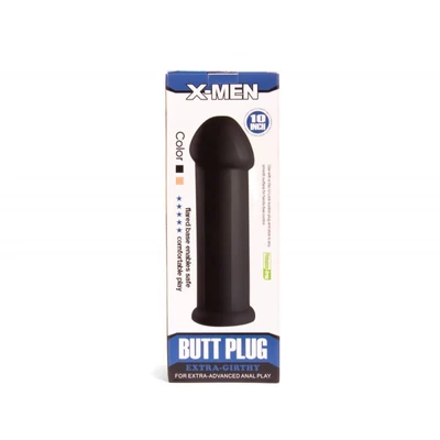 X-MEN 10 inch Butt Plug Black fenékdugó tapadókoronggal