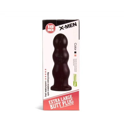 X-MEN 10 inch Butt Plug Black fenékdugó tapadókoronggal