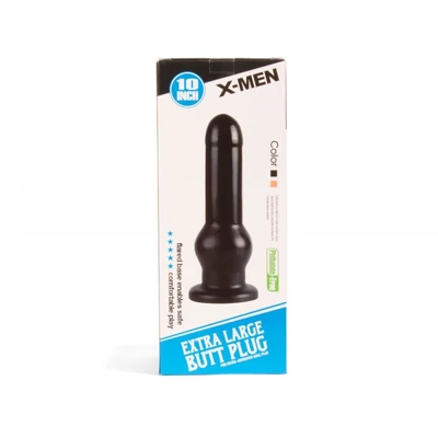 X-MEN 10 inch Butt Plug Black fenékdugó tapadókoronggal
