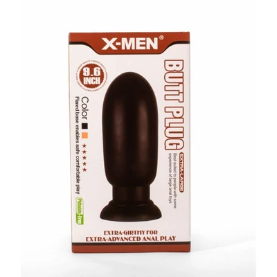 X-MEN 9.6" Huge Butt Plug Black 1 fenékdugó tapadókoronggal