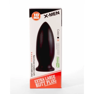 X-MEN 10" Extra Large Butt Plug Black fenékdugó tapadókoronggal