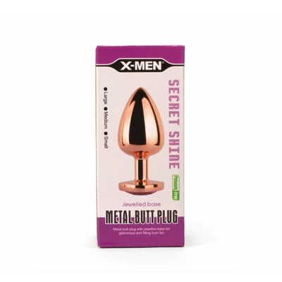 X-MEN Secret Shine Metal Butt Plug Rose Gold Heart L fenékdugó