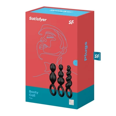 Satisfyer Booty Call (Set of 3) Black fenékdugó szett