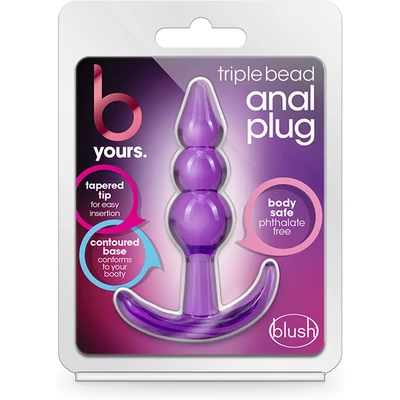 B YOURS TRIPLE BEAD ANAL PLUG PURPLE fenékdugó