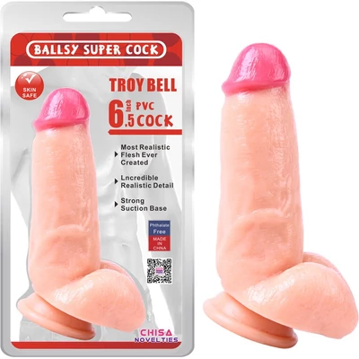 Troy Bell 6.5" dildó herékkel