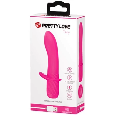 Pretty Love Troy Pink ívelt g-pont és csiklóizgató vibrátor