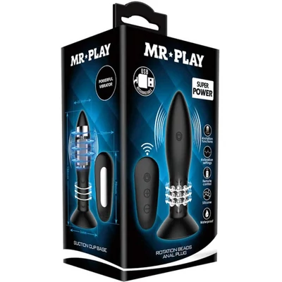 Mr. Play Rotation Beads Anal Plug fenékdugó tapadókoronggal