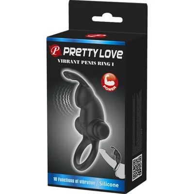 Pretty Love Vibrant Penis Ring 1 Black vibrátoros péniszgyűrű