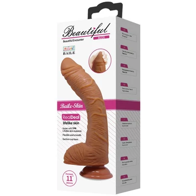 Beautiful Alex 11" dildó Brown dildó herékkel