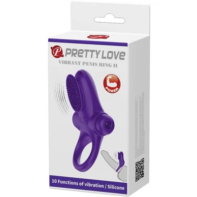 Pretty Love Vibrant Penis Ring 2 Purple vibrátoros péniszgyűrű