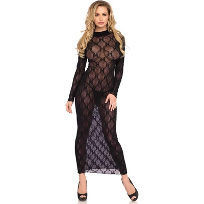 Long sleeved hosszú ruha fekete O/S