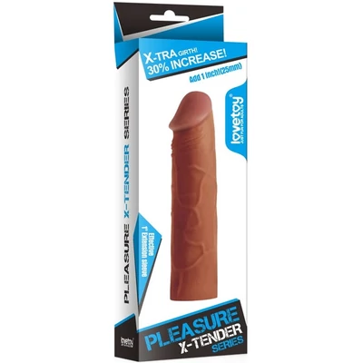 Pleasure X-Tender Penis Sleeve Brown 1 péniszköpeny