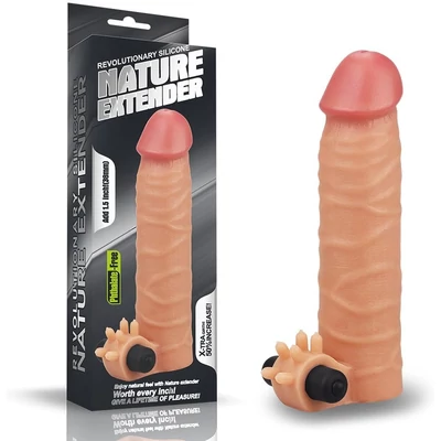 Add 1.5" Vibrating Silicone Extender erezett felületű péniszköpeny