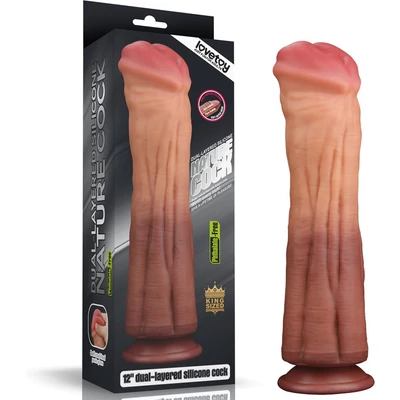 12'' Dual layered Platinum Silicone Cock hajlítható dildó