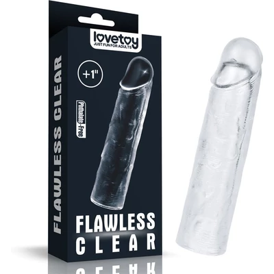 Flawless Clear Penis Sleeve Add 1'' péniszköpeny