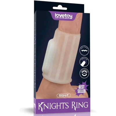 Vibrating Spiral Knights Ring (White) III vibrátoros péniszgyűrű