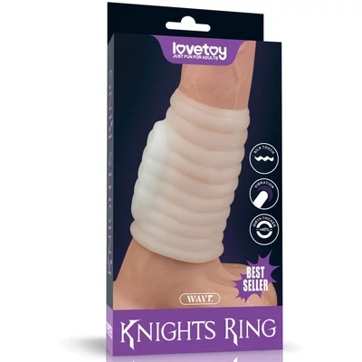 Vibrating Spiral Knights Ring (White) IV vibrátoros péniszgyűrű