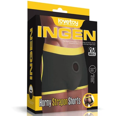 Horny Strapon Shorts XS/S (28 - 32 inch waist) boxer alsó O-gyűrűvel