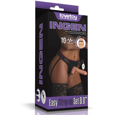 Vibrating Easy Strapon Set 7.5" csatolható vibrációs dildó