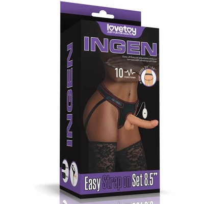 Vibrating Easy Strapon Set 8.5'' csatolható vibrációs dildó
