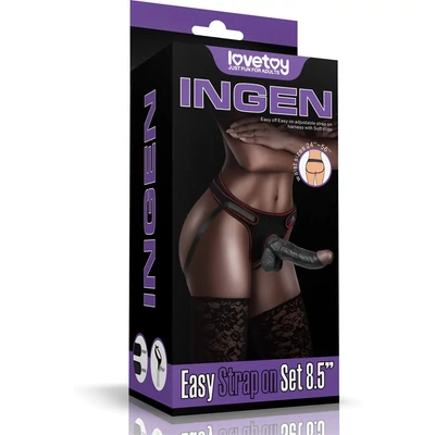 Easy Strapon Set 8.5" Black csatolható dildó