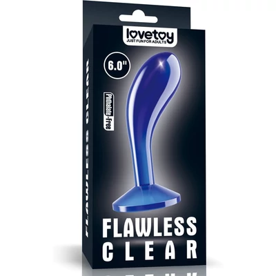 Flawless Clear Prostate Plug 6.0'' Blue tapadókorongos prosztata maszírozó