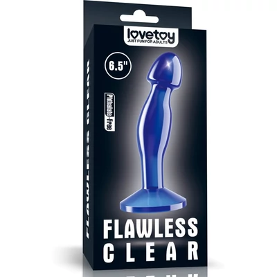 Flawless Clear Prostate Plug 6.5'' Blue tapadókorongos prosztata maszírozó